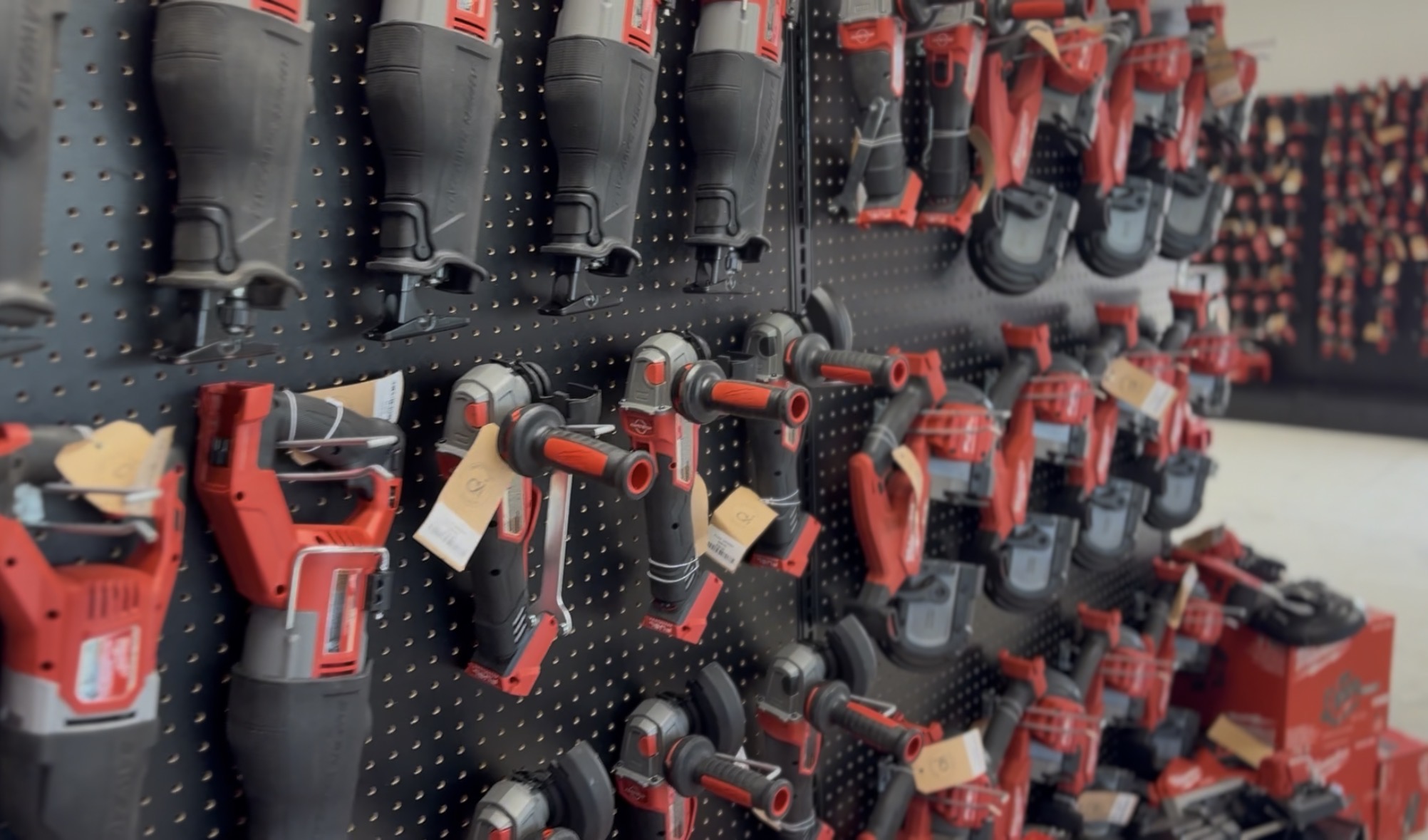 Milwaukee tools displayed at the Recon store